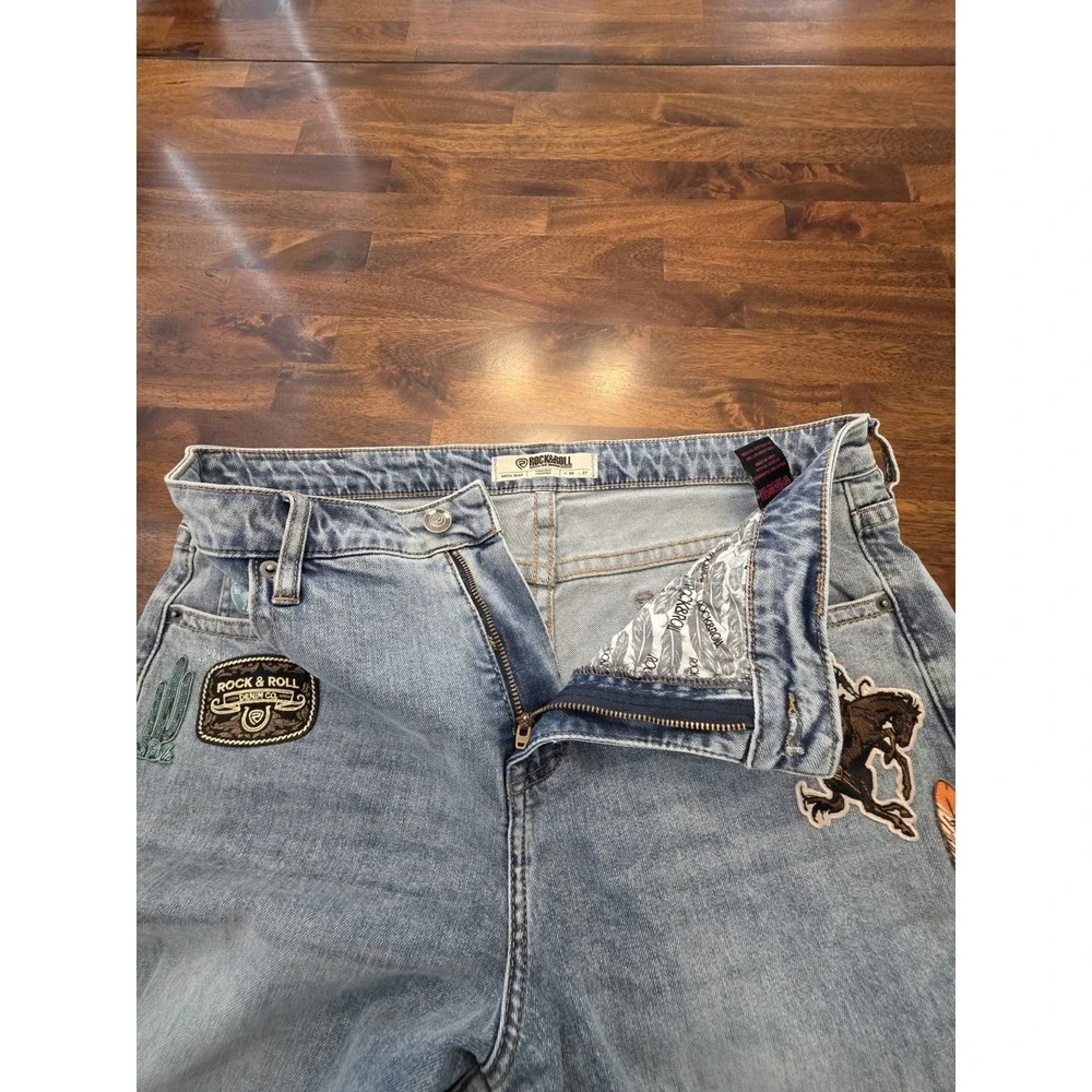 Rock and Roll Denim Womens 36×27 High Rise Straight Cropped‎ Jeans